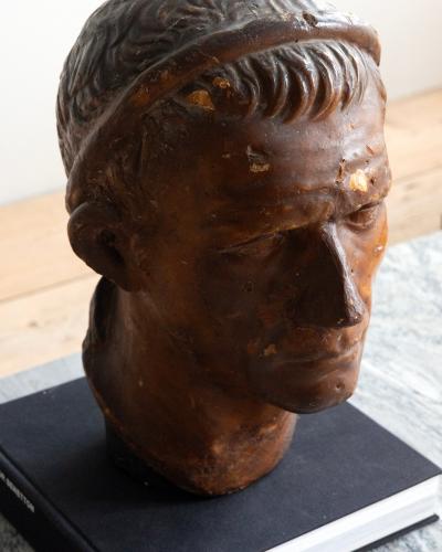 19th c Wax head of Julius Caesar