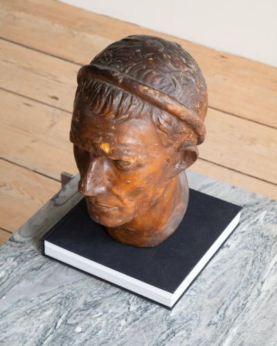 19th c Wax head of Julius Caesar