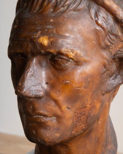 19th c Wax head of Julius Caesar