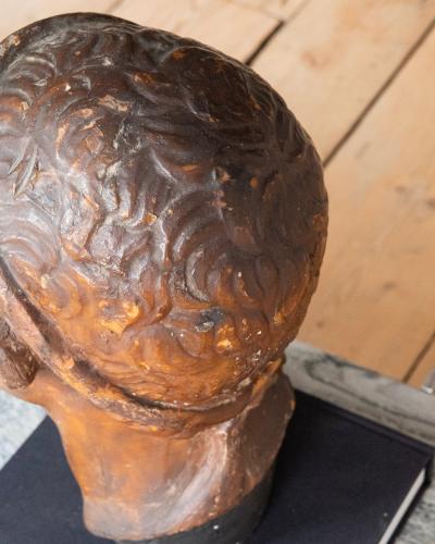 19th c Wax head of Julius Caesar