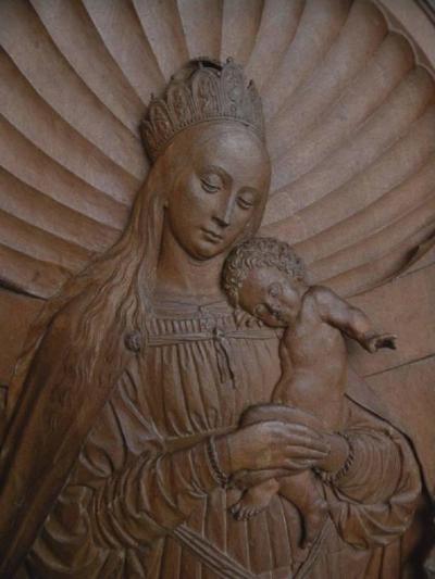 19th century Bas Relief by Peter Nocker after Hans Holbeins Darmstadter Madonna