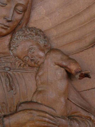 19th century Bas Relief by Peter Nocker after Hans Holbeins Darmstadter Madonna