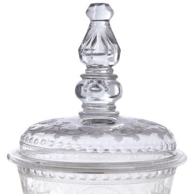 19th century Bohemian engraved glass goblet and cover