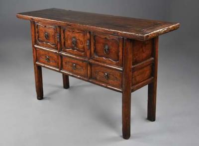 19th century Chinese elm dresser or sideboard of fine patina
