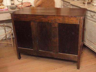 19th century French Arbalette Louis XV Walnut 3 Drawer Commode