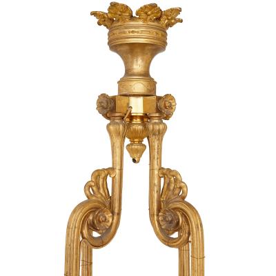 19th century French Empire style gilt bronze chandelier
