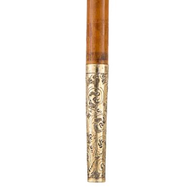 19th century French agate lapis lazuli and gold cane
