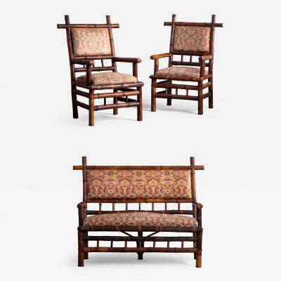 19th century French bamboo Garden Set
