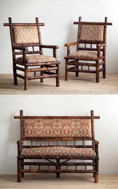 19th century French bamboo Garden Set