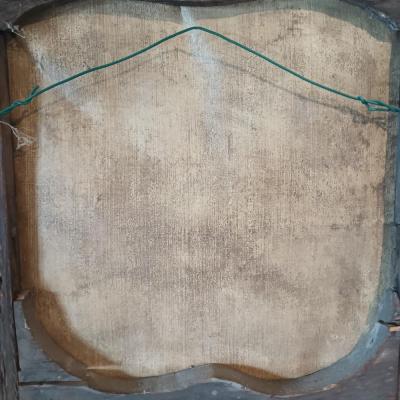 19th century French carved walnut console table with conforming trumeau mirror 