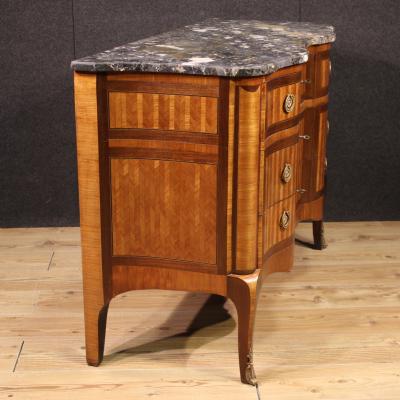 19th century French inlaid dresser with marble top