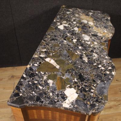 19th century French inlaid dresser with marble top