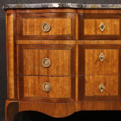 19th century French inlaid dresser with marble top