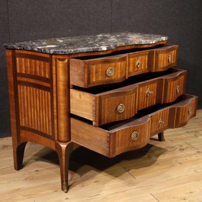 19th century French inlaid dresser with marble top