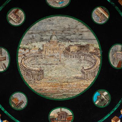19th century Italian micro mosaic and specimen marble top centre table