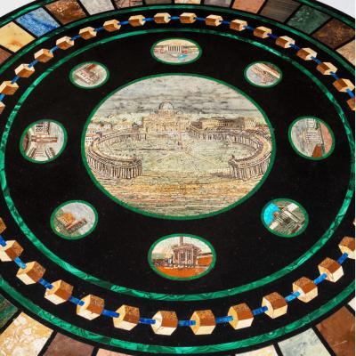 19th century Italian micro mosaic and specimen marble top centre table