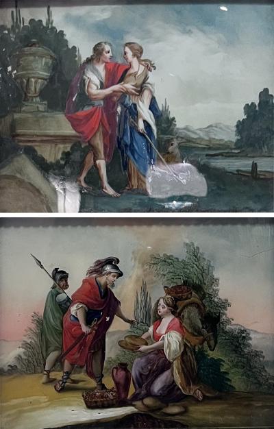 19th century Reverse Glass Paintings