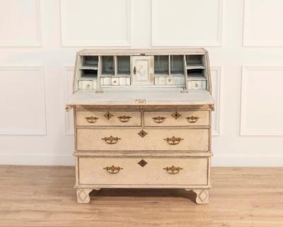 19th century Scandinavian bureau with exquisite carved detailing