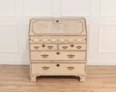 19th century Scandinavian bureau with exquisite carved detailing