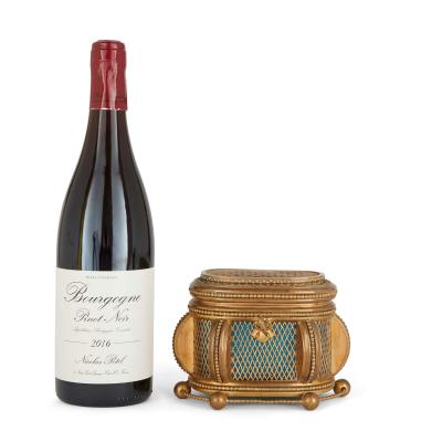 19th century blue guilloch enamel and gilt metal casket