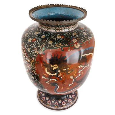 19th century cloisonne enamel dragon vase Meiji period Japan
