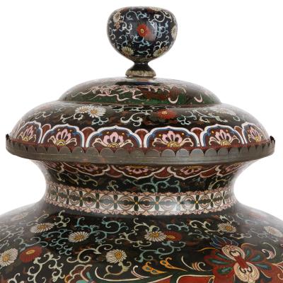 19th century cloisonne enamel dragon vase Meiji period Japan