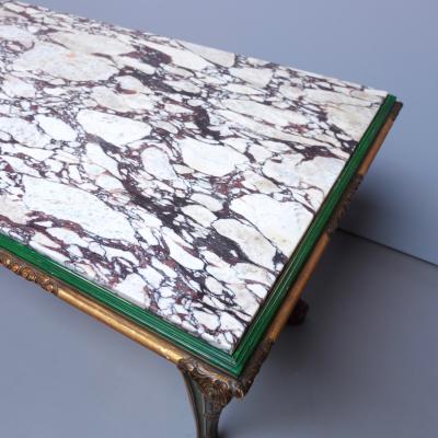 19th century console painted and gilded carved wood