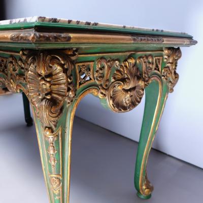 19th century console painted and gilded carved wood