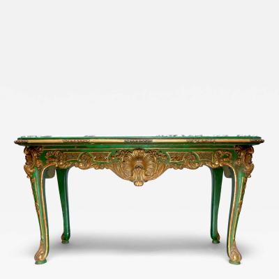 19th century console painted and gilded carved wood