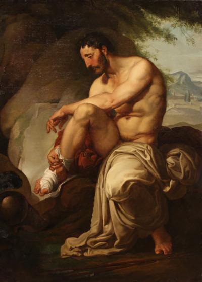 19th century neoclassical painting Wounded Philoctetes