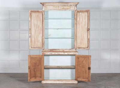 19thC Austrian Painted Mirrored Vitrine Cabinet