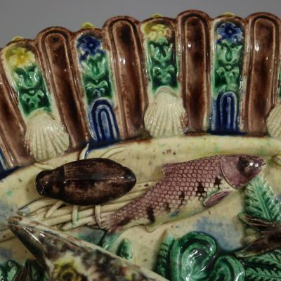 19thC Barbizet Palissy Majolica Fish Platter