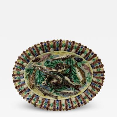 19thC Barbizet Palissy Majolica Fish Platter