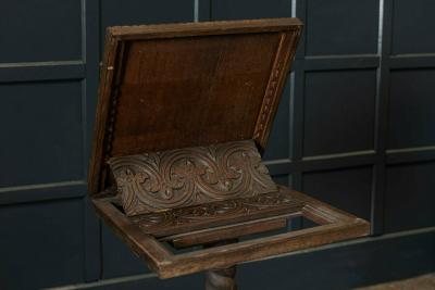 19thC Carved Oak Bible Reading Stand