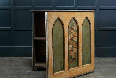 19thC Decorative Painted Chapel Cupboard