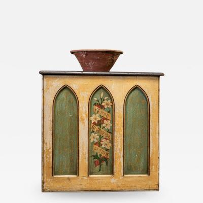 19thC Decorative Painted Chapel Cupboard