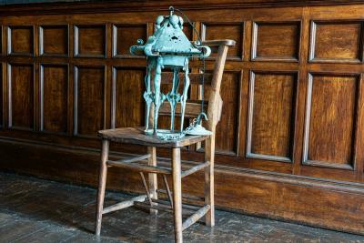 19thC English Art Nouveau Verdigris Lantern
