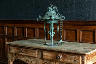 19thC English Art Nouveau Verdigris Lantern