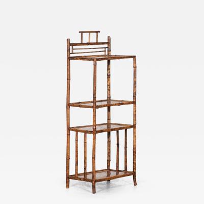 19thC English Bamboo Chinoiserie Etagere