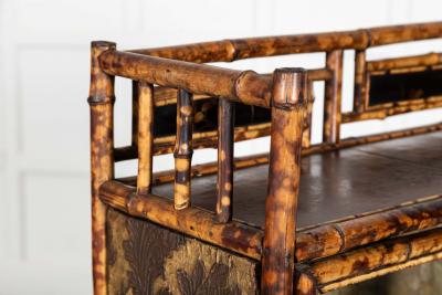 19thC English Bamboo Glazed Cabinet