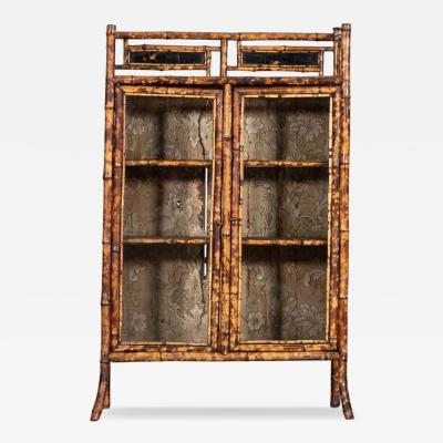 19thC English Bamboo Glazed Cabinet