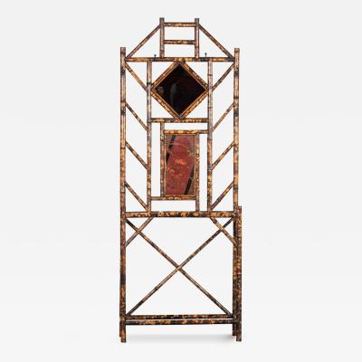 19thC English Bamboo Mirror Hall Stand