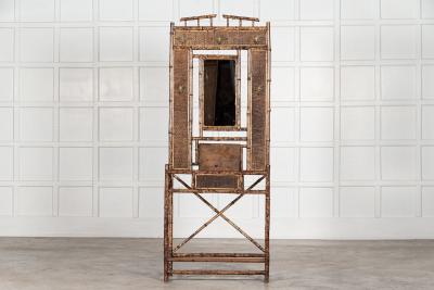19thC English Bamboo Mirrored Hall Stand