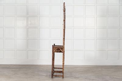 19thC English Bamboo Mirrored Hall Stand