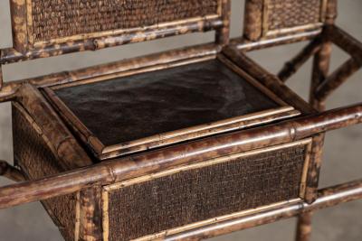 19thC English Bamboo Mirrored Hall Stand