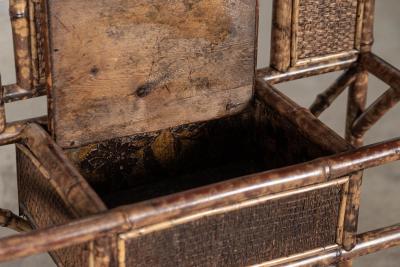 19thC English Bamboo Mirrored Hall Stand