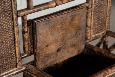 19thC English Bamboo Mirrored Hall Stand