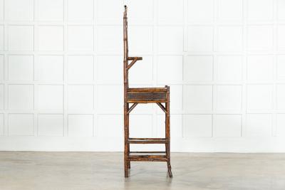 19thC English Bamboo Mirrored Hall Stand