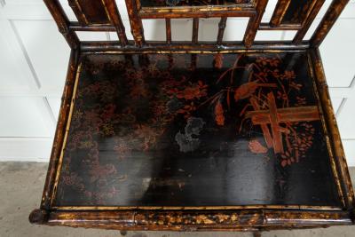 19thC English Bamboo Mirrored Hall Stand