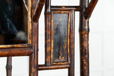 19thC English Bamboo Mirrored Hall Stand